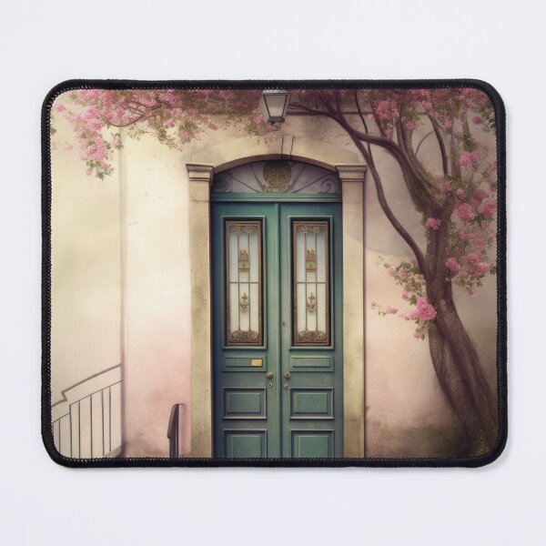 Item preview, Paris Door. Old Door. Vintage Door. Green Door. Navy Door. Old Door and Blooming Tree designed and sold by maxa0109.
