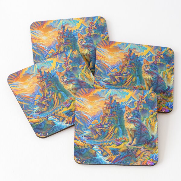 Item preview, Stylised castle and cat. DeepDream designed and sold by blackhalt.