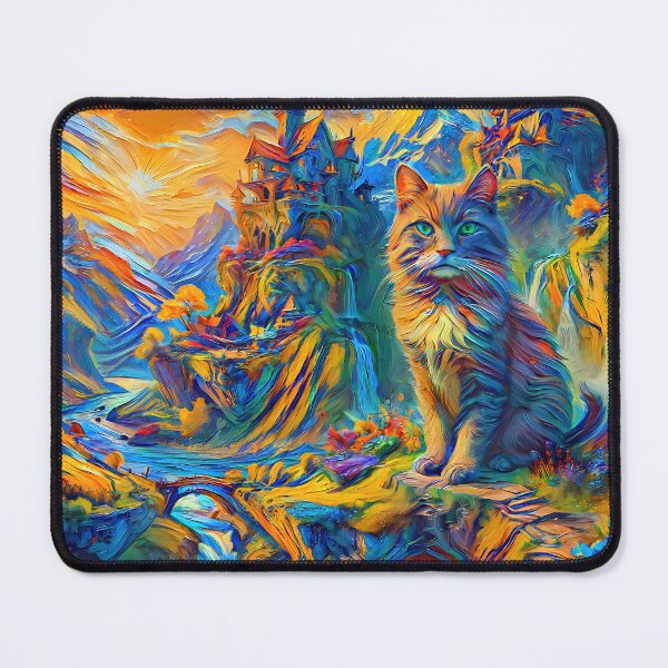 Item preview, Stylised castle and cat. DeepDream designed and sold by blackhalt.