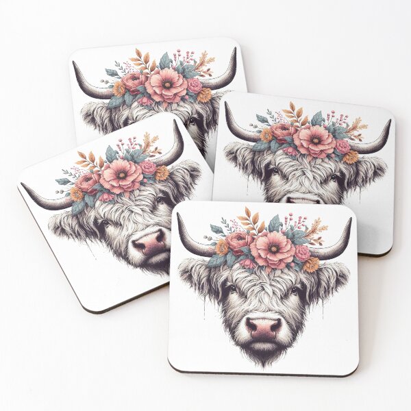 Item preview, Cute Baby Cow Highland Flowers On Head highland calf designed and sold by HEERYAK.