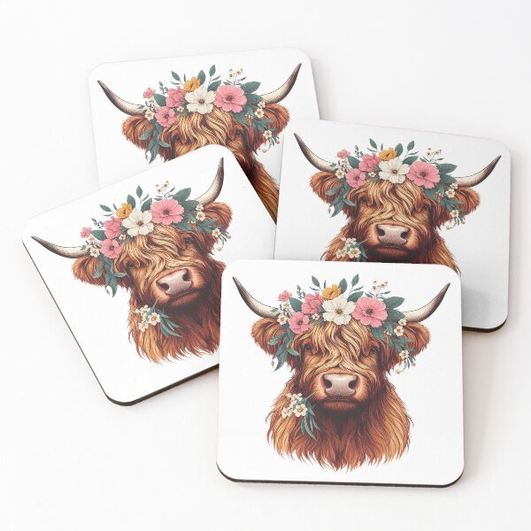 Item preview, Cute Baby Cow Highland Beautiful Flowers On Head designed and sold by HEERYAK.