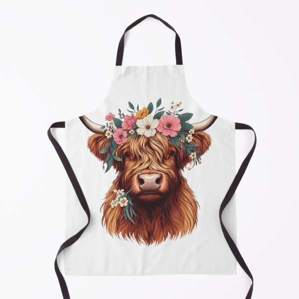 Item preview, Cute Baby Cow Highland Beautiful Flowers On Head designed and sold by HEERYAK.