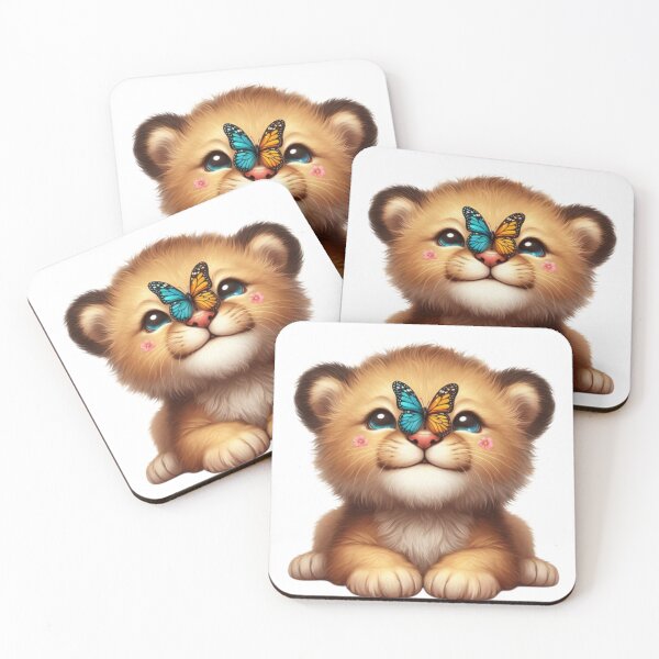 Item preview, Lion cub play with a Nice butterfly - cute animals for kids designed and sold by NovaMode.