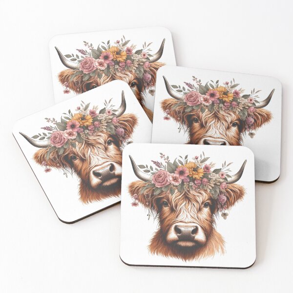 Item preview, Heilan Coo, Cute Highland Cow in a Floral Meadow designed and sold by HEERYAK.