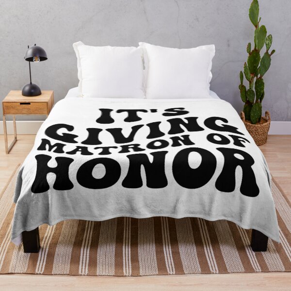 Item preview, It's Giving Matron of Honor in Wavy Groovy Black designed and sold by My Sweet Engagement.