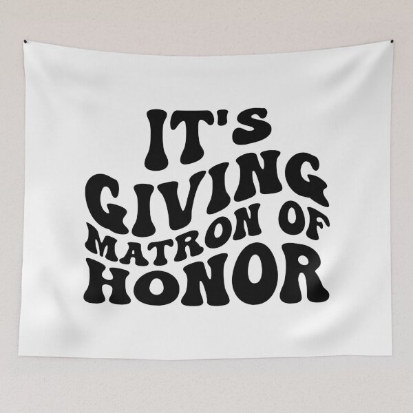 Item preview, It's Giving Matron of Honor in Wavy Groovy Black designed and sold by My Sweet Engagement.