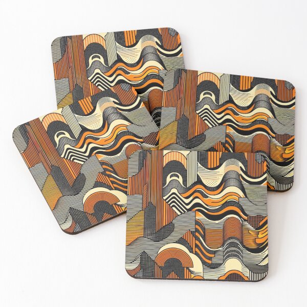 Item preview, Orange and gray retro abstract ripples design designed and sold by Blessinger77.