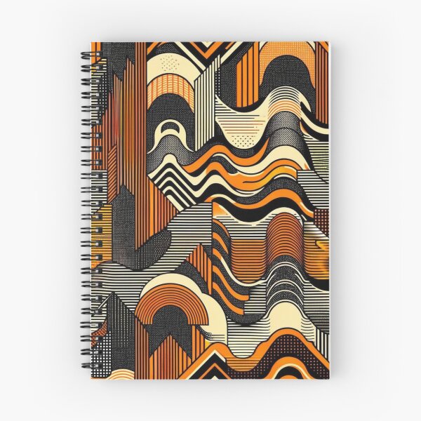 Artikelvorschau, Orange und graues Retro-Design mit abstrakten Wellen entworfen und verkauft von Blessinger77.