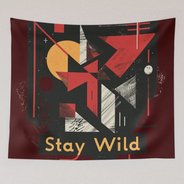 Item preview, Interlocking Shapes: Contemporary 'Stay Wild designed and sold by Ace Apparel  Attire.
