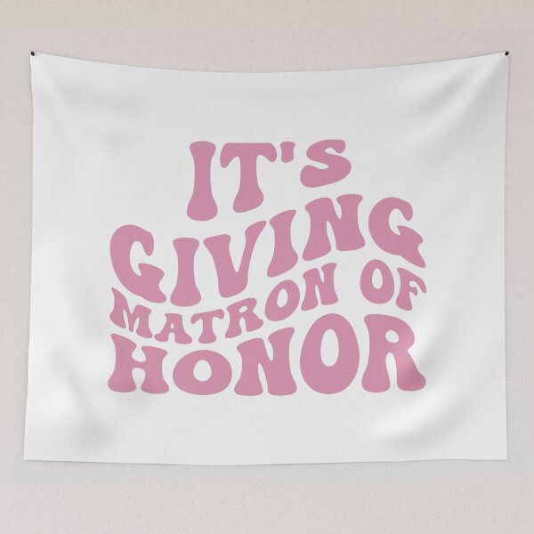 Item preview, It's Giving Matron of Honor in Wavy Groovy Pink designed and sold by My Sweet Engagement.