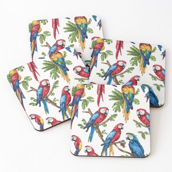 Item preview, macaw parrot bird pattern art designed and sold by DunuStore.