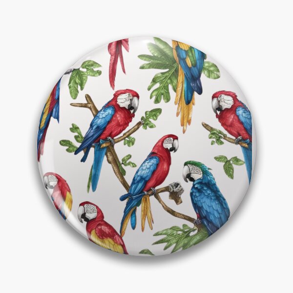 Item preview, macaw parrot bird pattern art designed and sold by DunuStore.