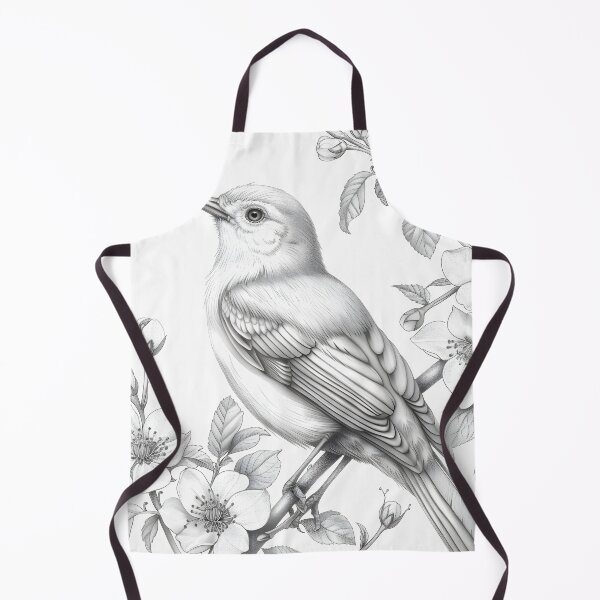 Item preview, Black and White Bird Pencil Drawing designed and sold by Pencil-Art.