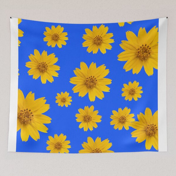Item preview, Flower Pattern In Blue background designed and sold by Funwaytrend.