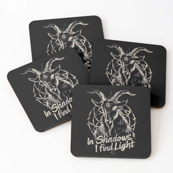 Item preview, In The Shadows I Find Light Satianic Occult Goat Head Cult designed and sold by SpookshowDesign.