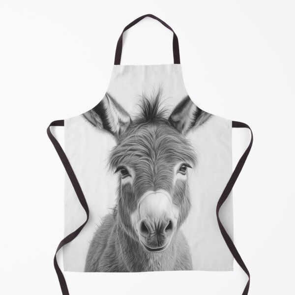 Item preview, Black and white donkey pencil drawing designed and sold by Pencil-Art.