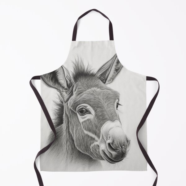 Item preview, Black and white donkey pencil drawing designed and sold by Pencil-Art.