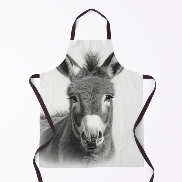 Item preview, Black and white donkey pencil drawing designed and sold by Pencil-Art.