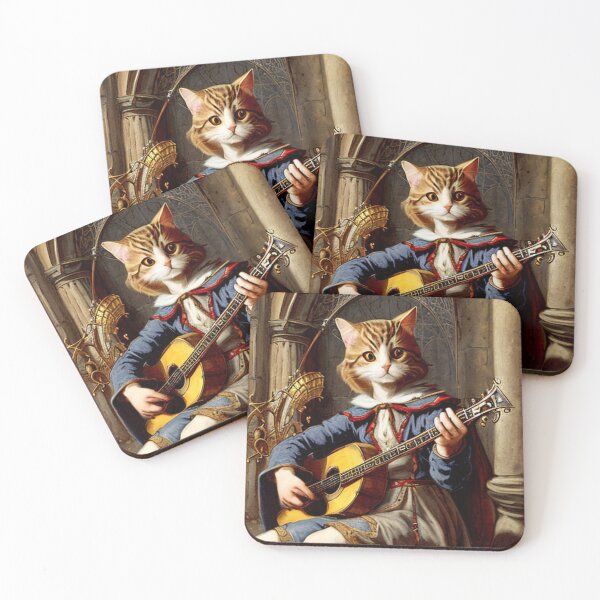 Item preview, The troubadour cat plays the guitar designed and sold by Artbellachi.