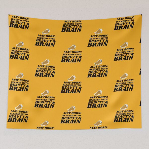Item preview, May born-Blessed with Beauty & Brains-Birthday designed and sold by ButterflyDsgns6.