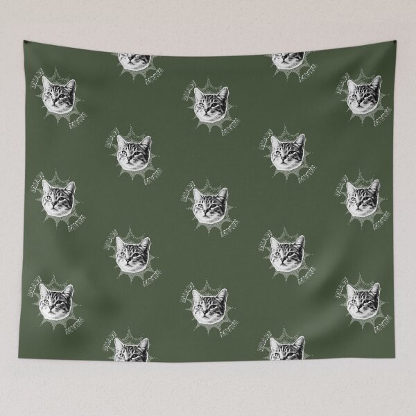 Item preview, Miaw | Cat Illustration | Green Background designed and sold by RM-Journey.