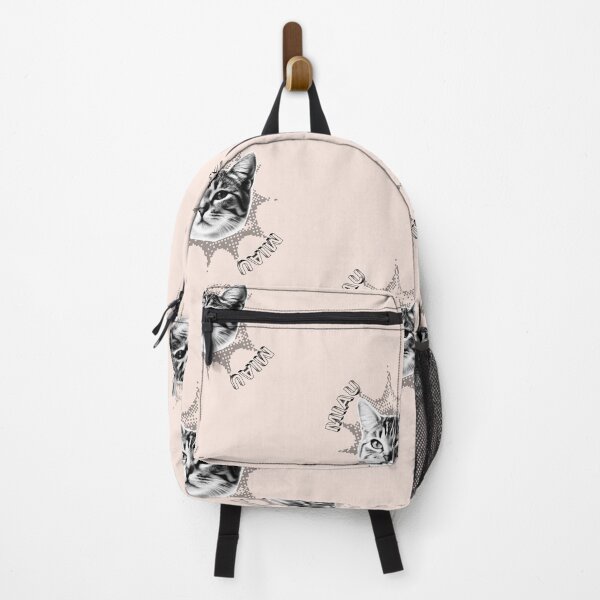 Artikelvorschau, Miau | Katzenillustration | Pastellrosa Hintergrund entworfen und verkauft von RM-Journey.