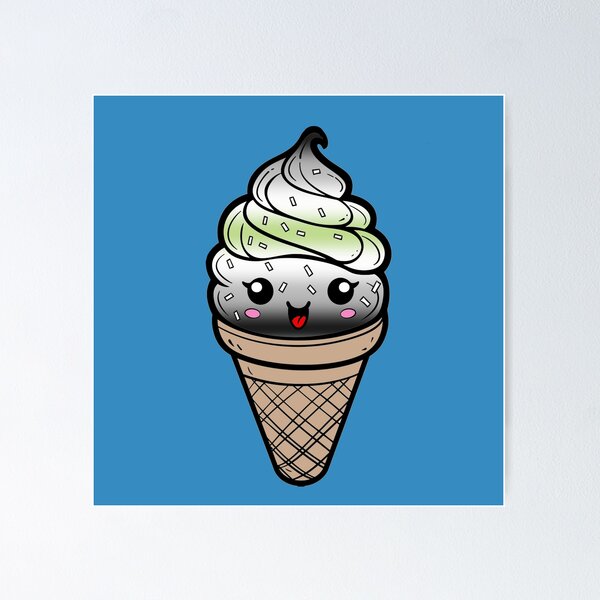 Item preview, Sweet Agender Pride Flag Ice Cream, Subtle Agender Kawaii Ice Cream Cone Design designed and sold by Travelslightly.