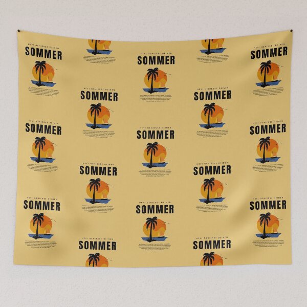 Item preview, Hey! Genieße deinen Sommer | Beach Illustration | Yellow Background designed and sold by RM-Journey.