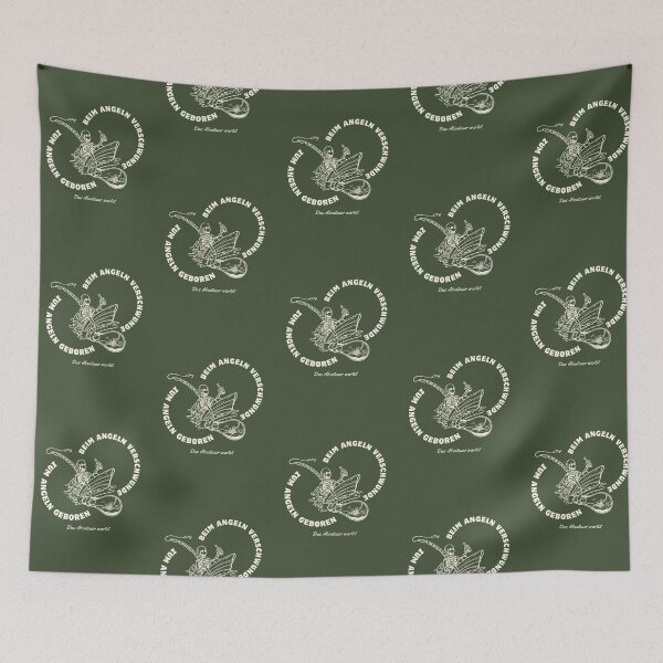 Item preview, Beim Angeln verschwunden - Zum Angeln geboren - Das Abenteuer wartet | Green Background designed and sold by RM-Journey.