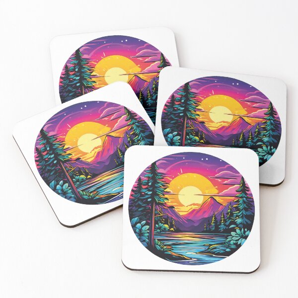 Item preview, Mountain view at dusk: A luminous panorama designed and sold by Ink-Kreativ.