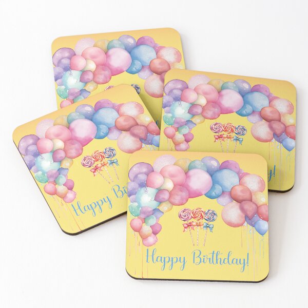Item preview, Happy Birthday With Colorful Balloons designed and sold by hurmerinta.