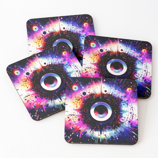 Item preview, Rainbow color splash series, A free-floating magical eyeball drifts in the ethereal realm surrounded by wisps of smoke and shimmering particles, Abstract Inspirations designed and sold by Gabi.Media.