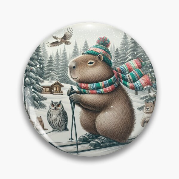 Item preview, Capybara at Ski Resort7 designed and sold by Capybara Art Lover.