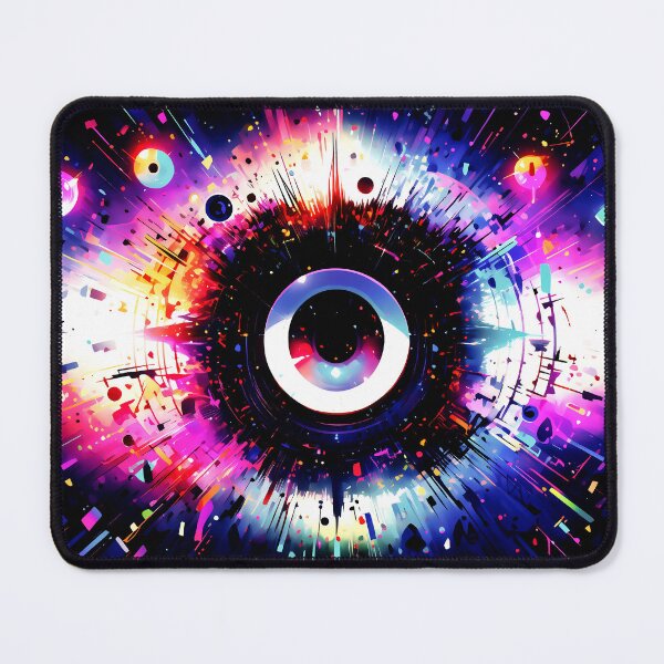 Item preview, Rainbow color splash series, A free-floating magical eyeball drifts in the ethereal realm surrounded by wisps of smoke and shimmering particles, Abstract Inspirations designed and sold by Gabi.Media.