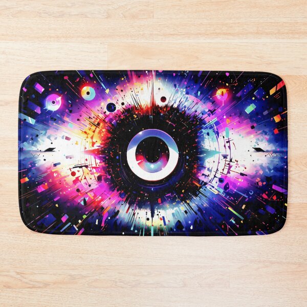 Item preview, Rainbow color splash series, A free-floating magical eyeball drifts in the ethereal realm surrounded by wisps of smoke and shimmering particles, Abstract Inspirations designed and sold by Gabi.Media.