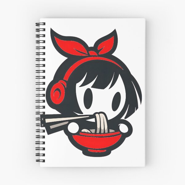 Item preview, Cute Kawaii Girl Eating Noodles designed and sold by CoolMantras.