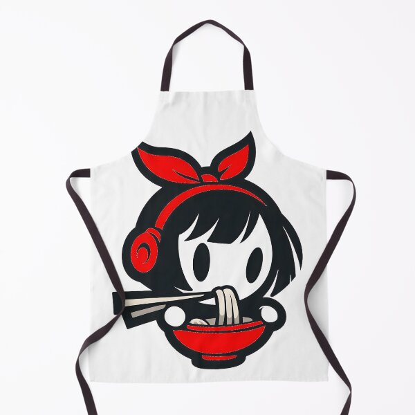 Artikelvorschau, Cute Kawaii Girl Eating Noodles entworfen und verkauft von CoolMantras.