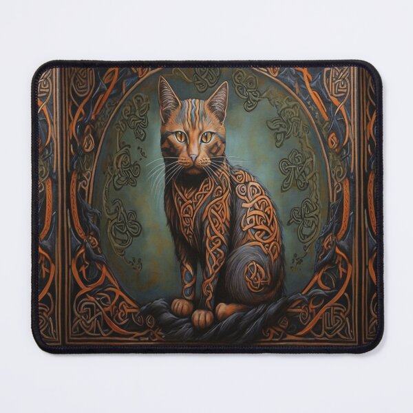 Item preview, Cat Animal Art Celtic Knot designed and sold by druidwolfart.