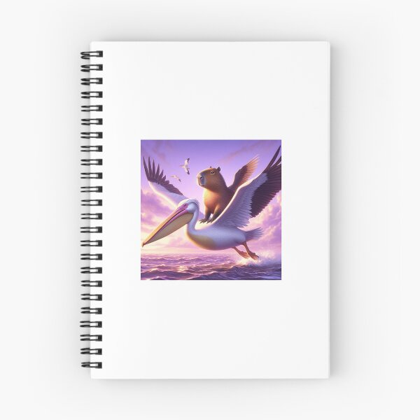 Item preview, Capy and Pelican-Purple Sky1 designed and sold by Capybara Art Lover.