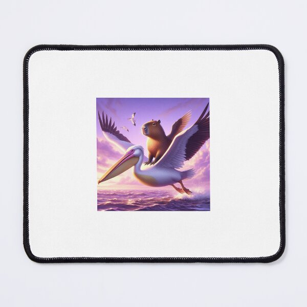 Item preview, Capy and Pelican-Purple Sky1 designed and sold by Capybara Art Lover.