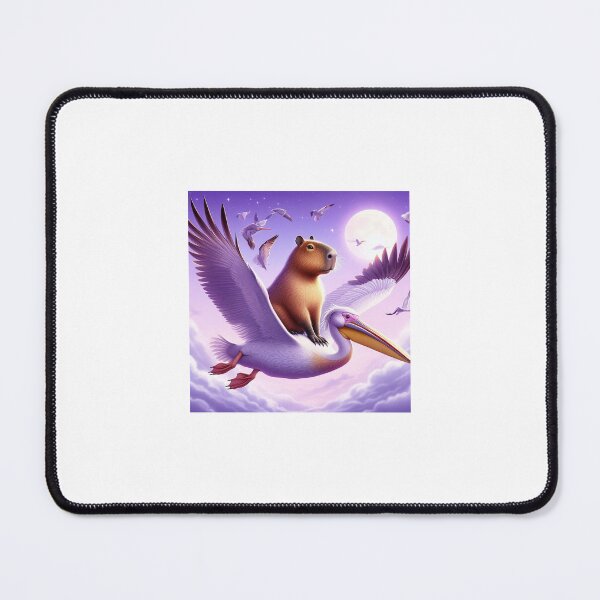 Item preview, Capy and Pelican-Purple Sky2 designed and sold by Capybara Art Lover.
