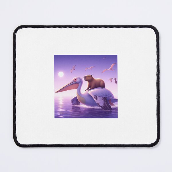 Item preview, Capy and Pelican-Purple Sky4 designed and sold by Capybara Art Lover.