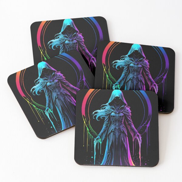 Item preview, Neon Rainbow Reaper: Female Assassin Character Design designed and sold by ByteyCreatives.