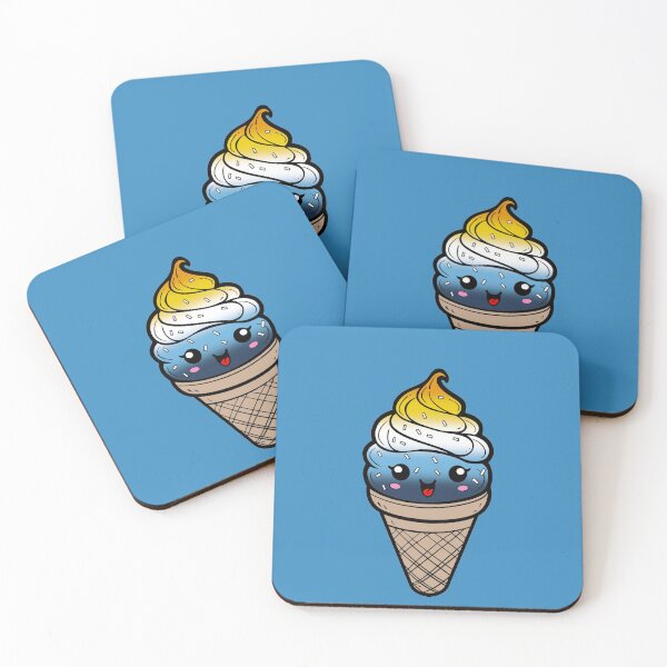 Item preview, Sweet AroAce Pride Flag Ice Cream, Subtle AroAce Kawaii Ice Cream Cone Design designed and sold by Travelslightly.