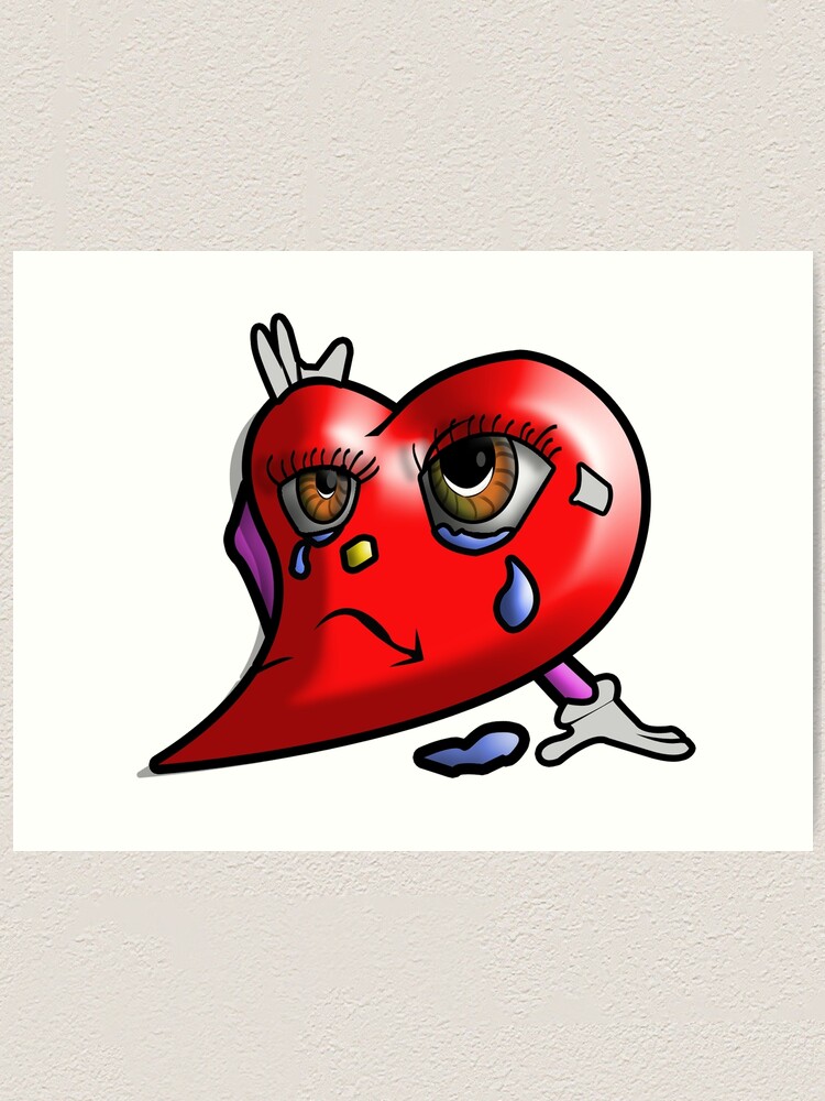 Impression Artistique Coeur Qui Pleure Emoji Par Gtartland Redbubble