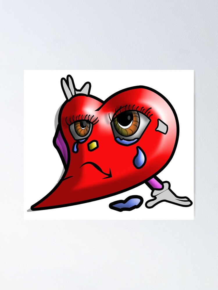 Crying Heart Emoji Poster By Gtartland Redbubble Crying Heart Emoji Poster By Gtartland Redbubble