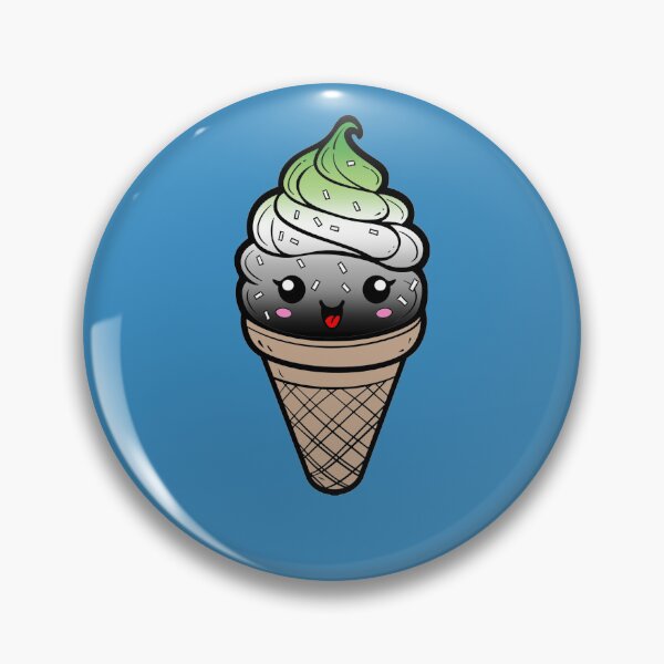 Item preview, Sweet Aromantic Pride Flag Ice Cream, Subtle Aromantic Kawaii Ice Cream Cone Design designed and sold by Travelslightly.