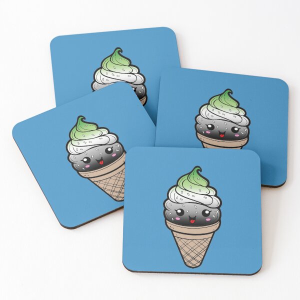 Item preview, Sweet Aromantic Pride Flag Ice Cream, Subtle Aromantic Kawaii Ice Cream Cone Design designed and sold by Travelslightly.