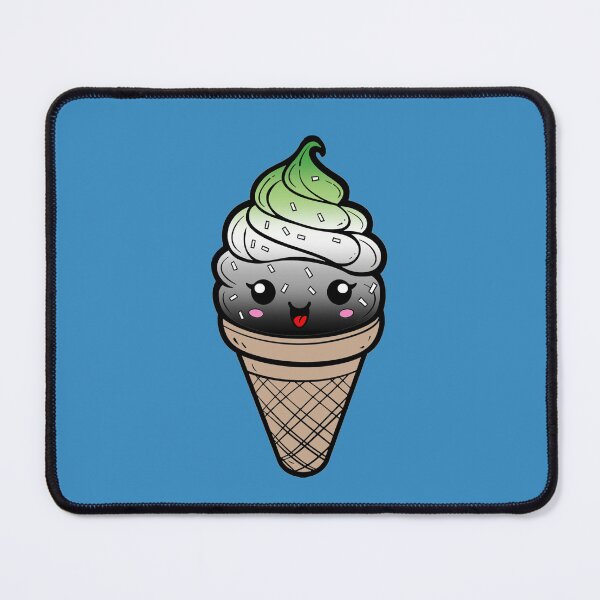 Item preview, Sweet Aromantic Pride Flag Ice Cream, Subtle Aromantic Kawaii Ice Cream Cone Design designed and sold by Travelslightly.