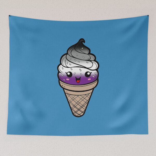 Item preview, Sweet Asexual Pride Flag Ice Cream, Subtle Asexual Kawaii Ice Cream Cone Design designed and sold by Travelslightly.